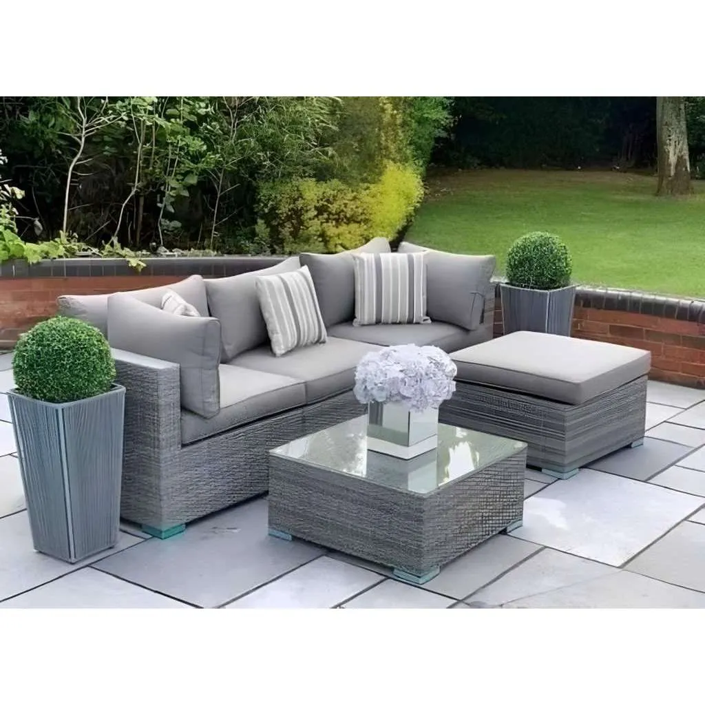 طقم أثاث خارجي 4 قطع رمادي