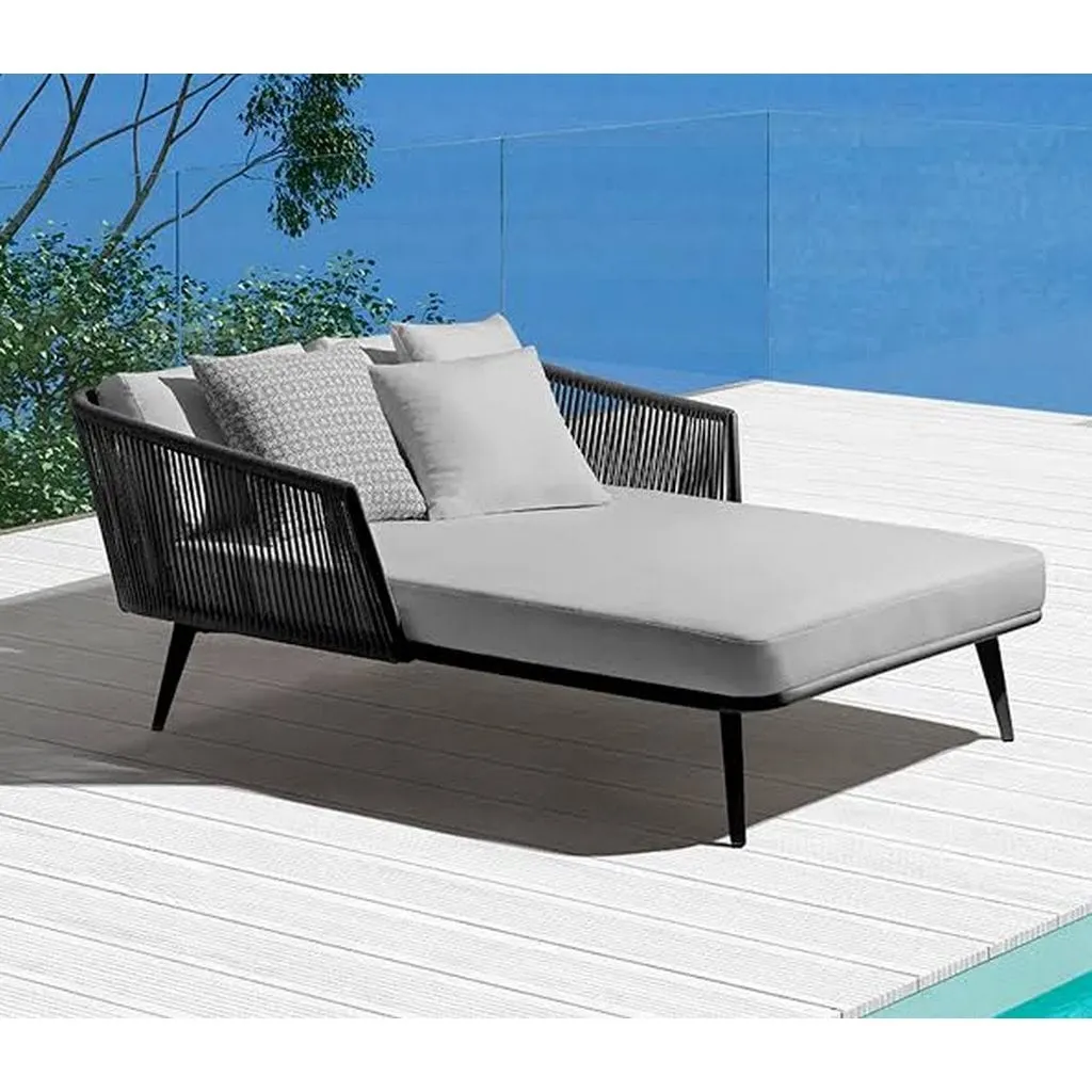 شازلونج خارجي سفنج و فايبراسود و رمادي