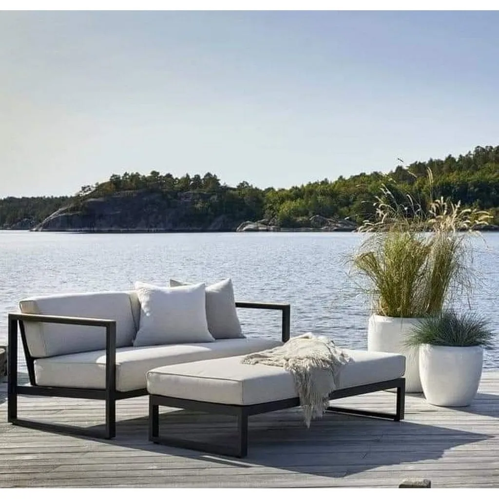 طقم أثاث خارجي قطعتين حديد اسود