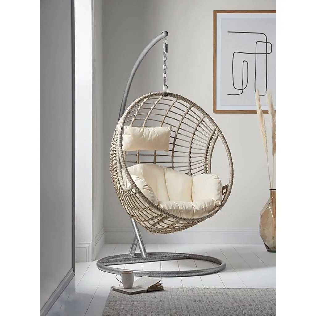 مرجيحة فردي راتان فضي و بيج